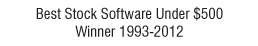 Best Stock Software under $500 Winner 1993-2012 by readers of Stocks & Commodities